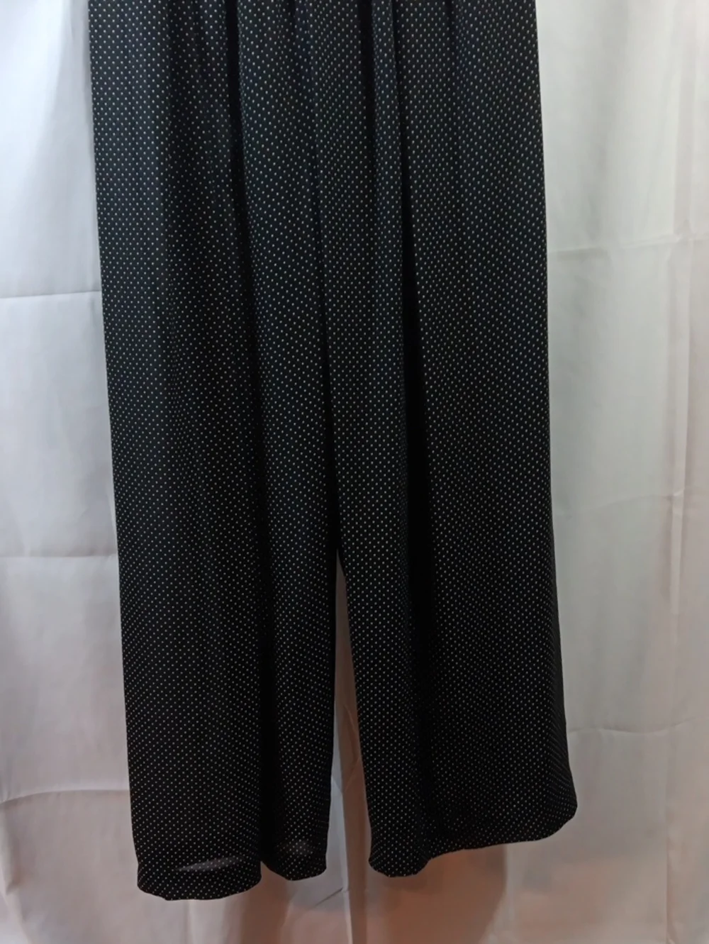 CDC Vintage Womens 8 Jumpsuit Black Polka Dot Wide Leg High Rise Waist Tie - Picture 11 of 14